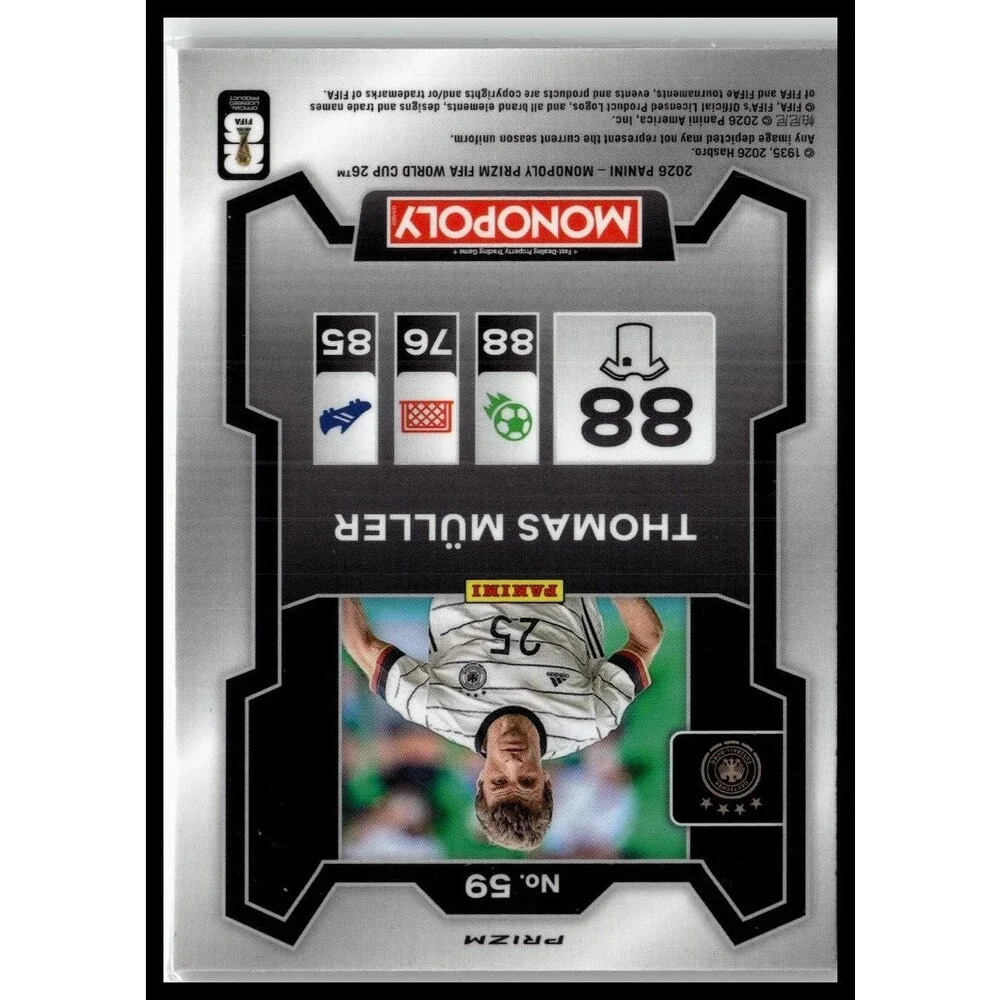 2026 Panini Prizm Monopoly FIFA Cup Thomas Müller #59 Germany Silver Prizms
